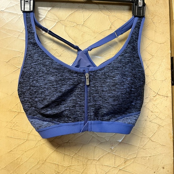 Victorias Secret VSX Sports Bra 36C Front Zip Closure Underwire Adjustable Blue - Picture 1 of 4